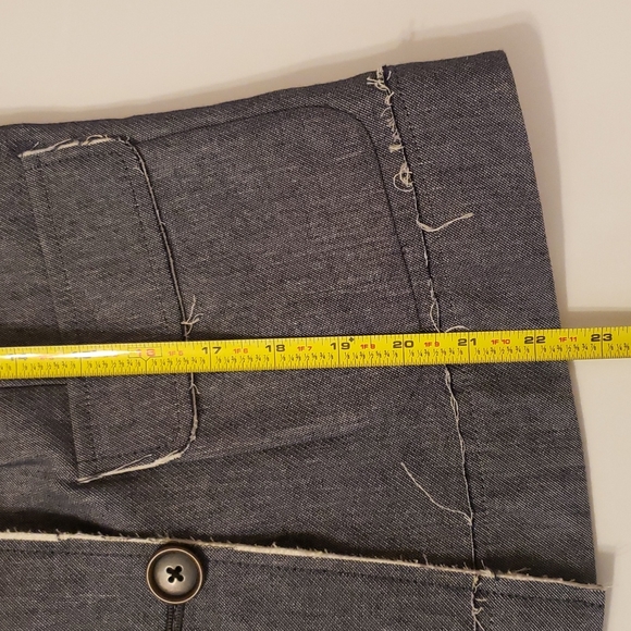 TOMMY HILFIGER DISTRESSED UNFINISHED EXPOSED RAW HEM BLUE JEAN JACKET BLAZER 8 - Picture 10 of 11